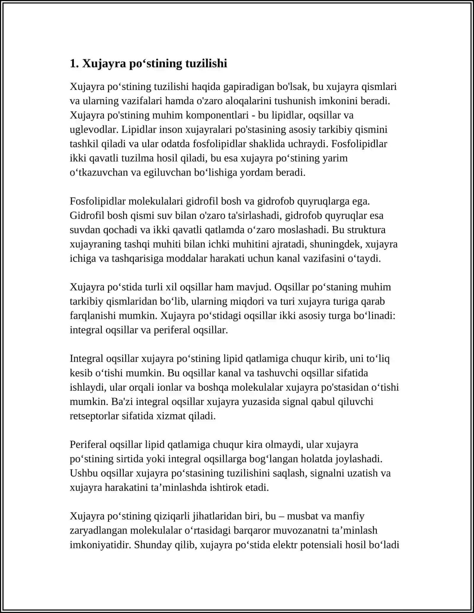 Xujayra Po‘stining Kimyoviy Tarkibi Ahamiyati 3