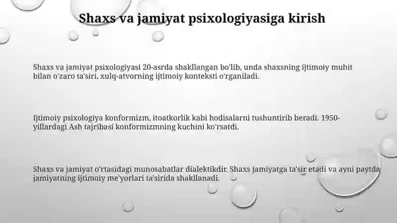 Shaxs va jamiyat psixologiyasi 3