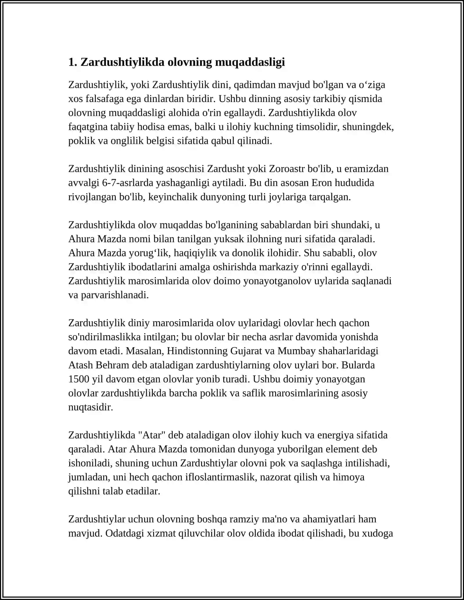 ZARDUSHTIYLIKDA TABIATNING ULUGLANISHI 3