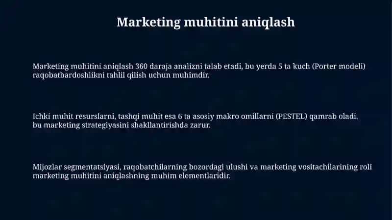 Marketing muhitini tashkil etish 3
