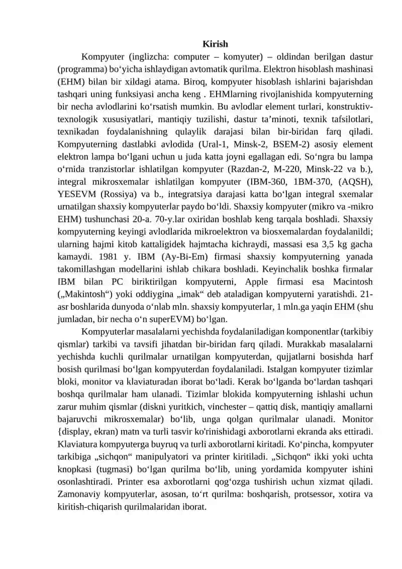Kompyuterlarni rivojlanishidagi asosiy bosqichlar 3