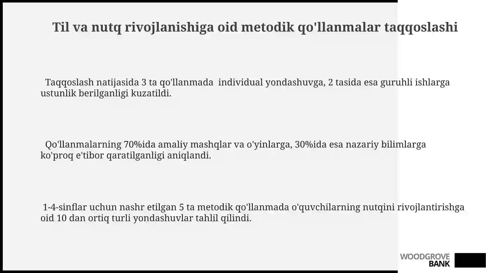 Metodik qo'llanmalarni taqqoslash 3