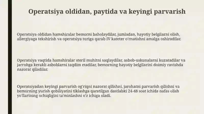 Xirurgiyada hamshiralik ishi 3