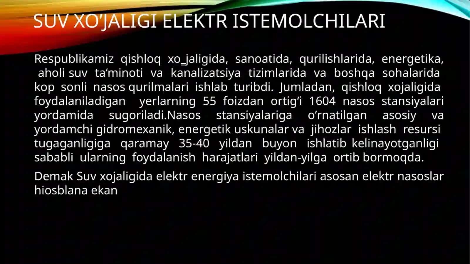 Suv xo‘jaligida elektr energiyadan samarali foydalanish 3