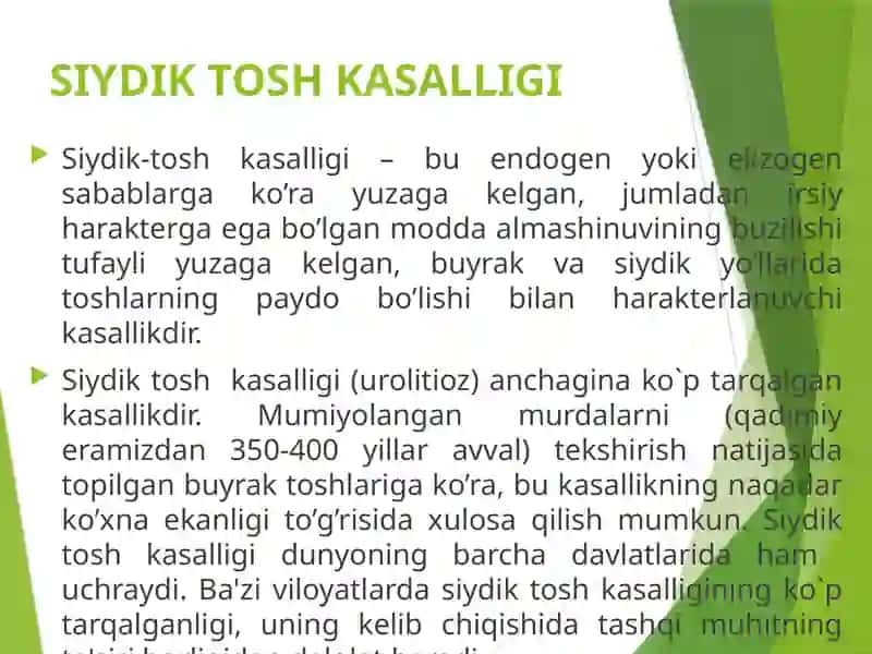 SIYDIK TOSH KASALLIGI 3