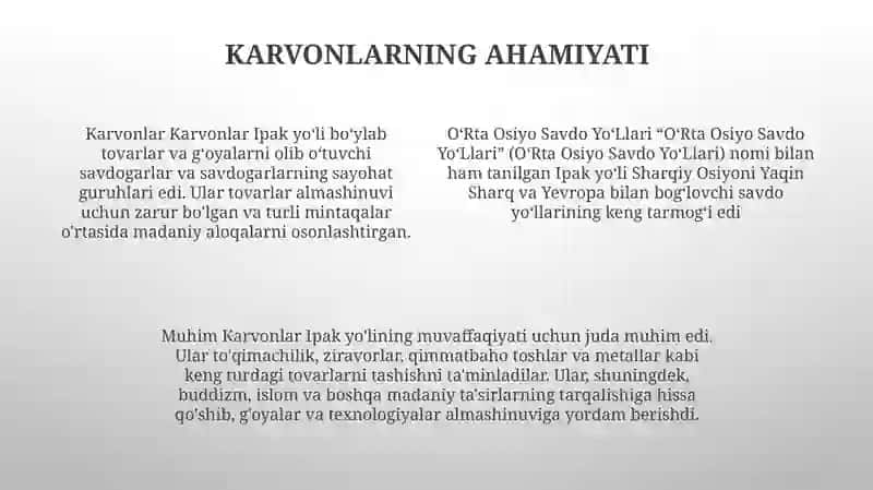 OʻRta Osiyo Savdo YoʻLlari 3