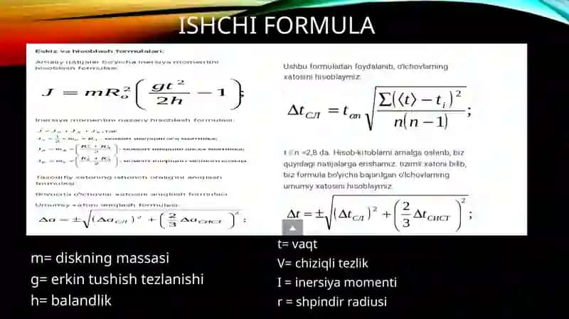 Maksvell mayatnigi yordamida qattiq jismning inersiya momentini aniqlash 3