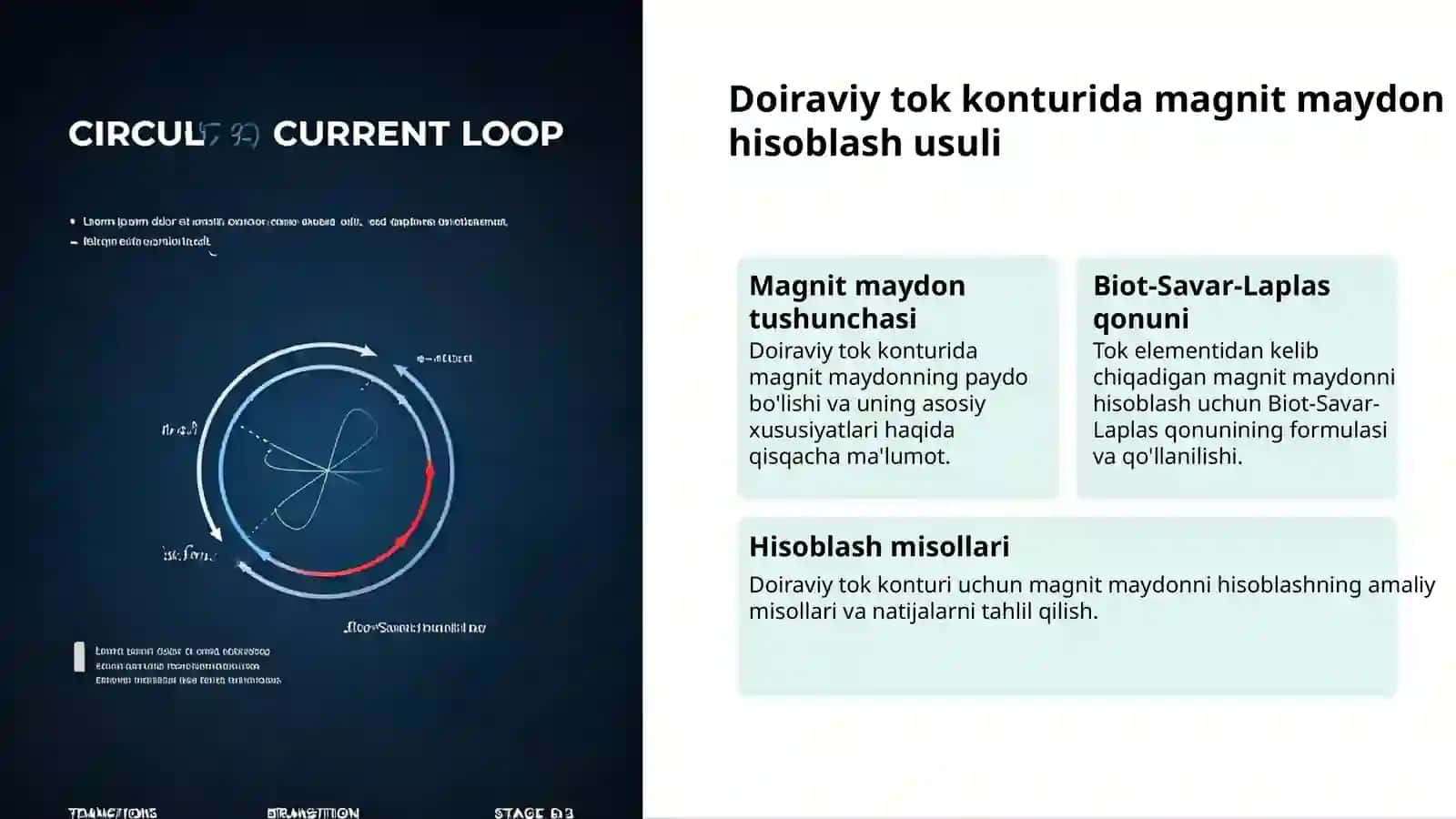Bio Savar-Laplas qonuni va tok konturlari 3
