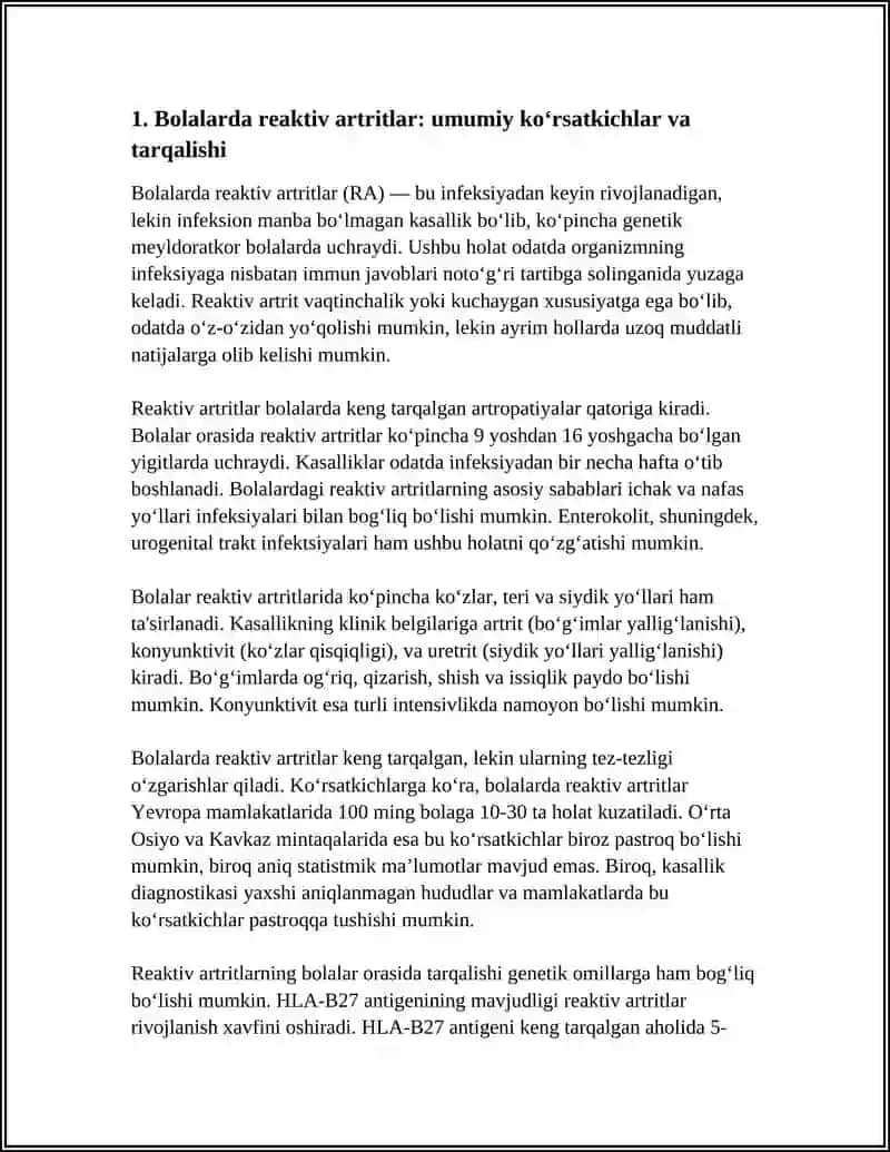 BOLALARDA REAKTIV ARTRITLAR 3