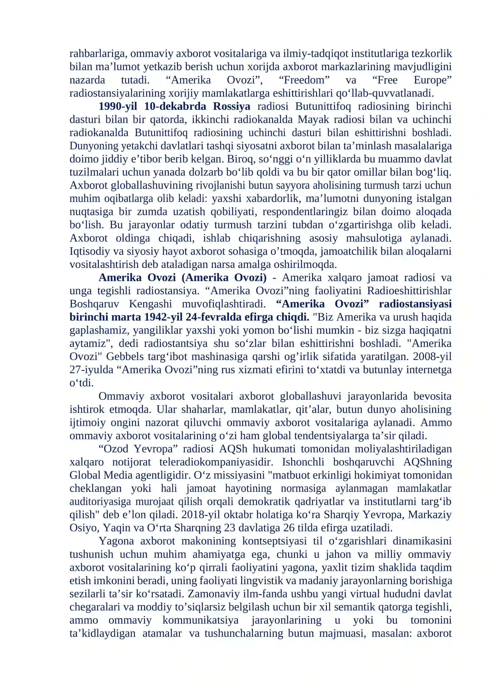 XORIJIY OAVNING MEDIA MAKONDAGI O‘RNI 3