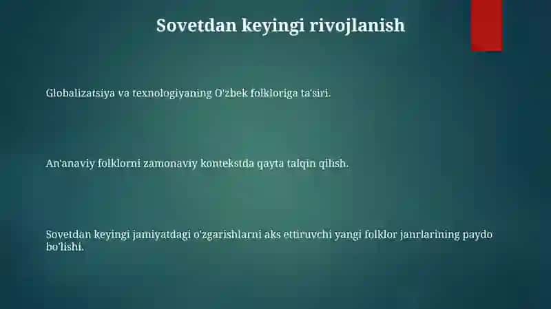 Bugungi o‘zbrk folklorshunosligining rivoji 3