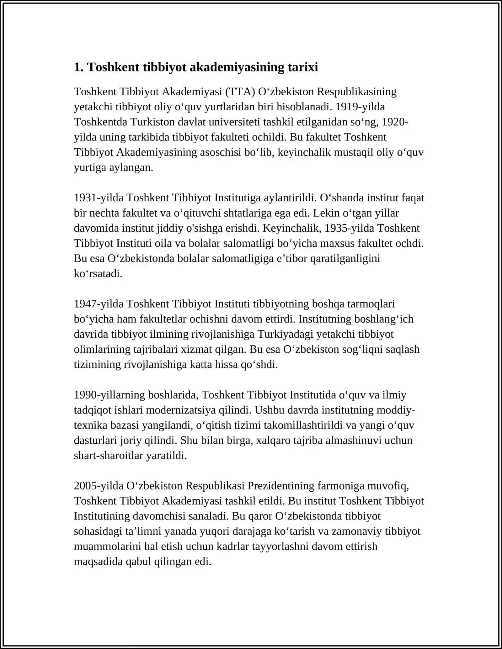 Toshkent Tibbiyot Akademiyasi 3