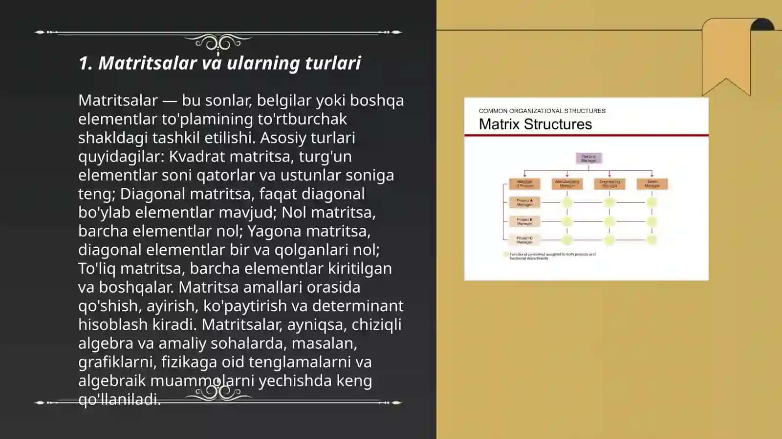Matritsalarni tashkil etish 3