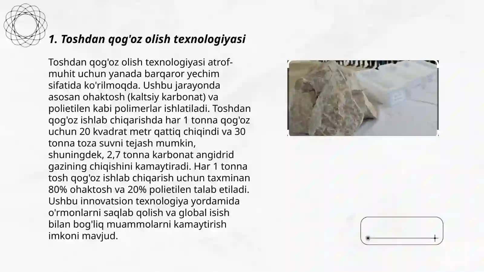 Toshdan qog'oz olish texnologiyasi 3