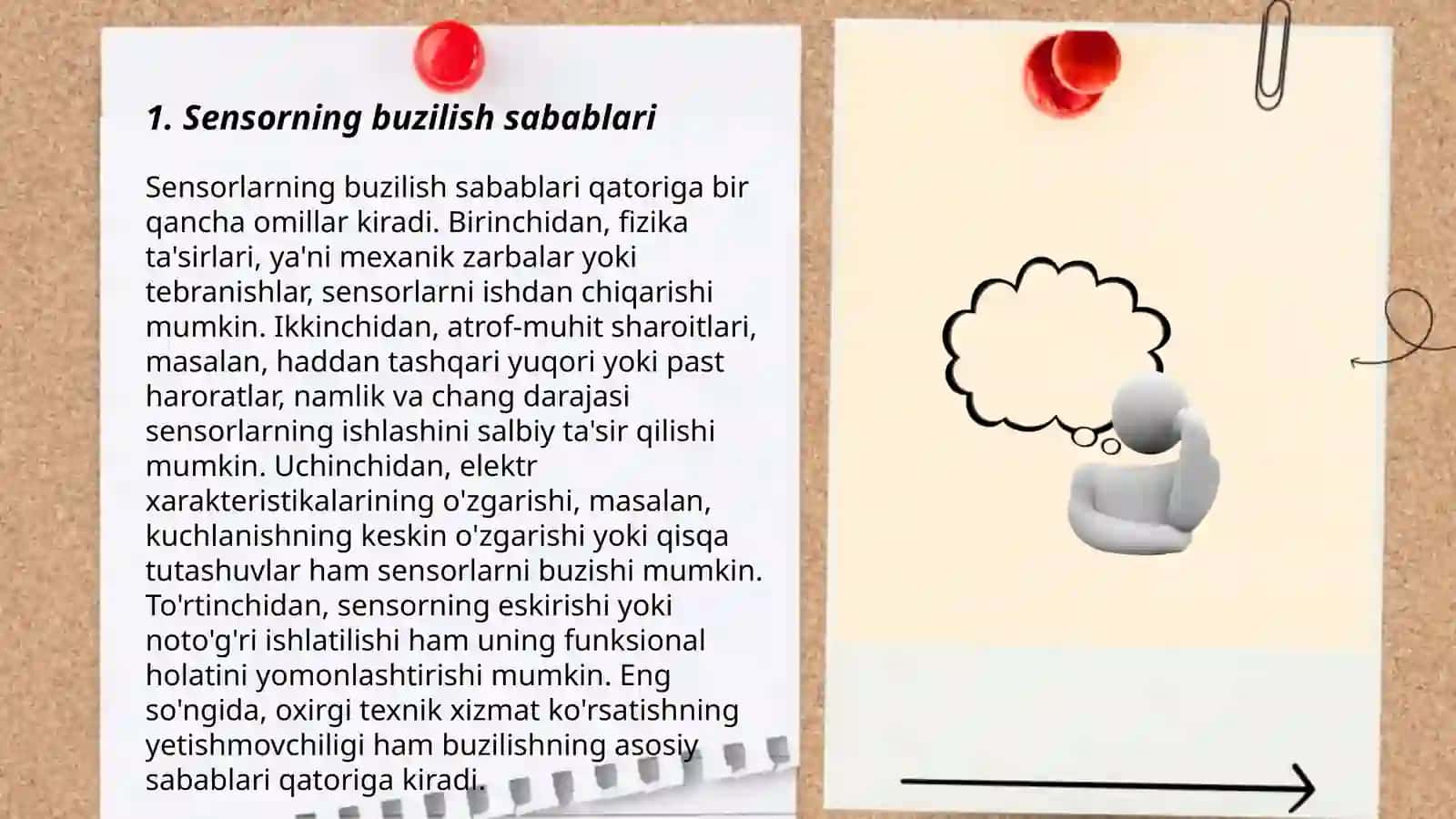 Sensor buzulish belgilarini tafsiflash 3
