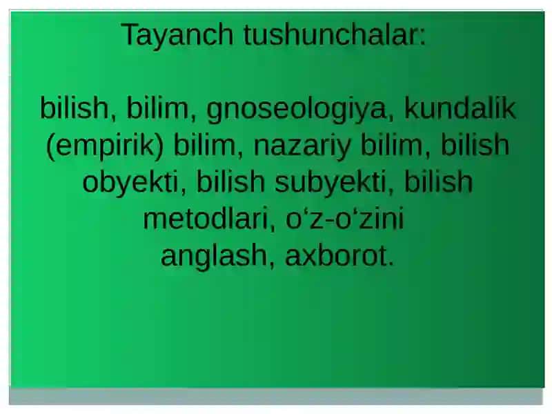 Gnoseologiya (bilishnazariyasi) 3