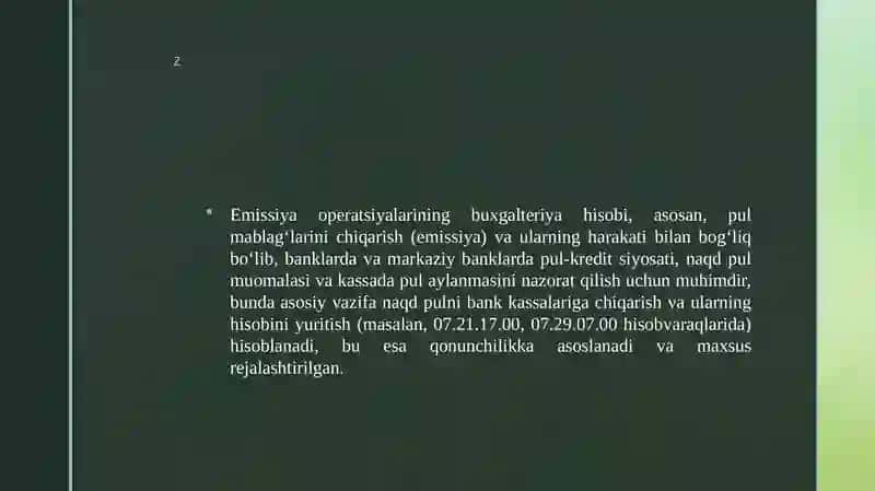 Emissiya aperatsiyalarining buxgalteriya hisobi 3