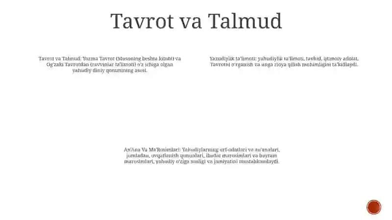Yaxudiylik Ta'Limoti, An'Ana Va Ma'Rosimlari 3