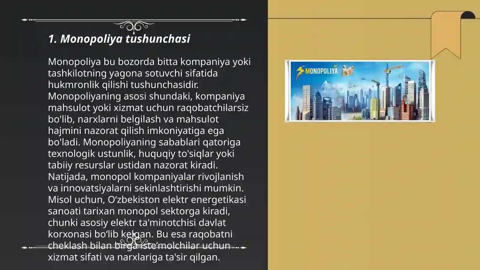 Manopoliya, sun’iy monopoliya va uning shakllari 3