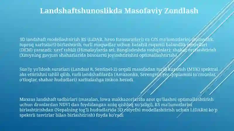 3D Landshaft modellashtirish RS 3