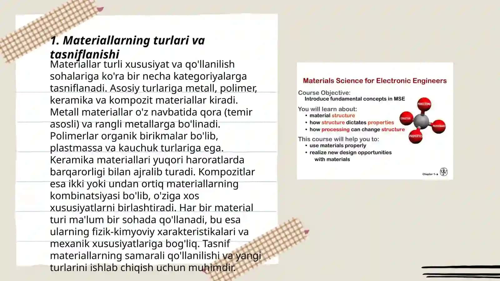 Materiallarning turlari va tasniflanishi 3