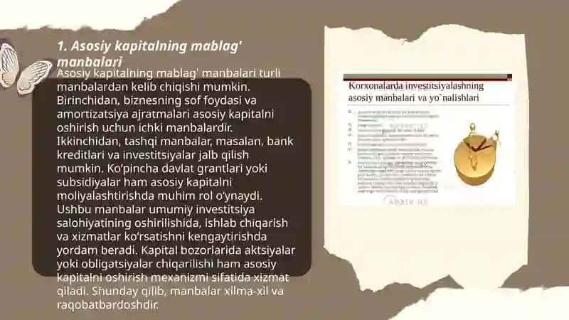 Asosiy va aylanma kapital doiraviy aylanishining moliyaviy jihatlari 3