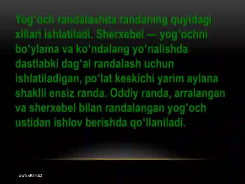Duradgorlik va chilangarlik ish asboblari bilan tanishish 3
