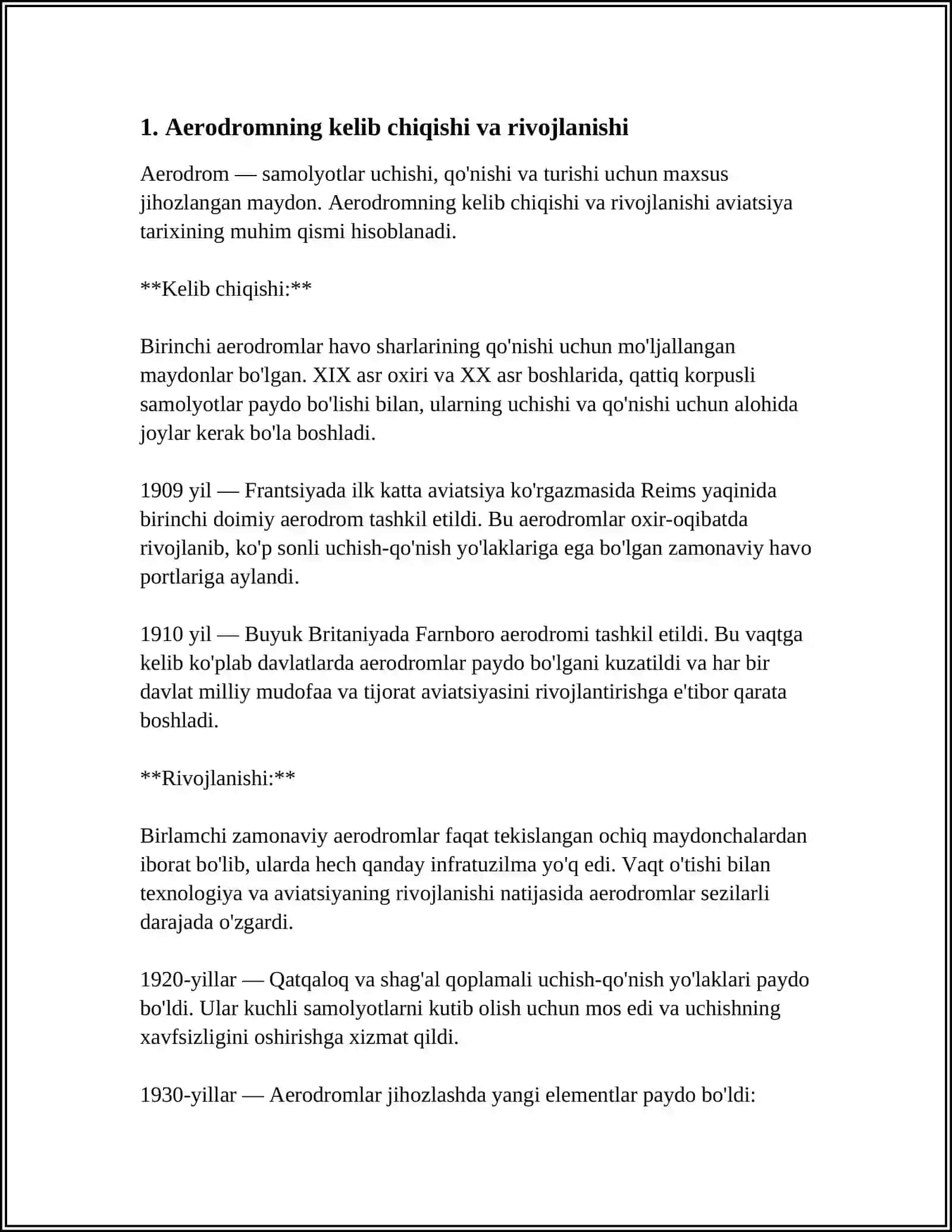 DASTLABKI AERODROMLARNING PAYDO BO'LIAHI 3