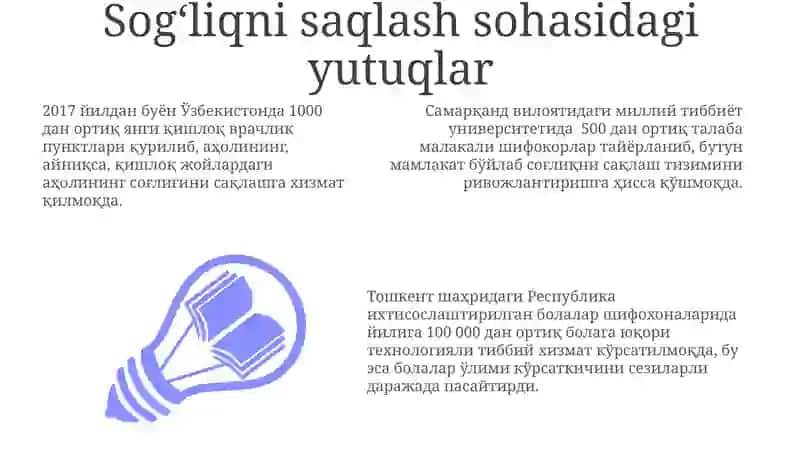 Sogʻliqni saqlash sohasidagi yutuqlar 3