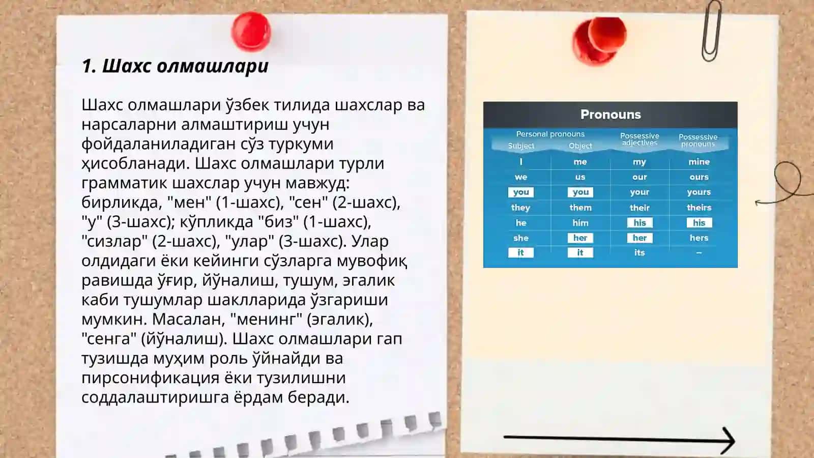 Шахс олмашлари 3