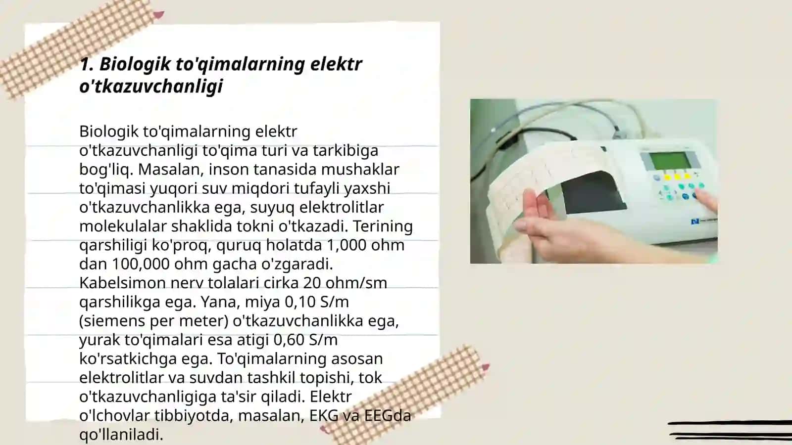 Biologik to‘qimalarni elektr xossalari 3