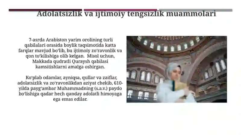 Islom dinining paydo bo'lishidagi ijtimoiy-siyosiy va madaniy sharoitlar 3