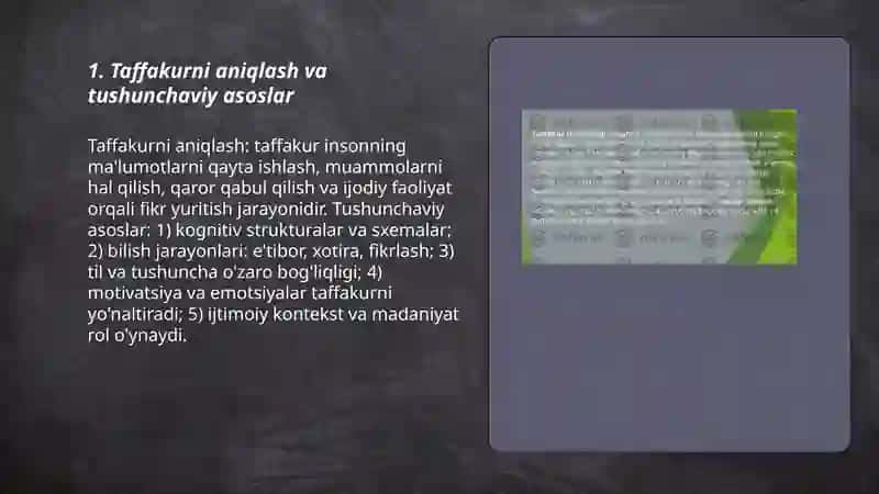 Taffakur borasidagi psixologik nazariyalar 3