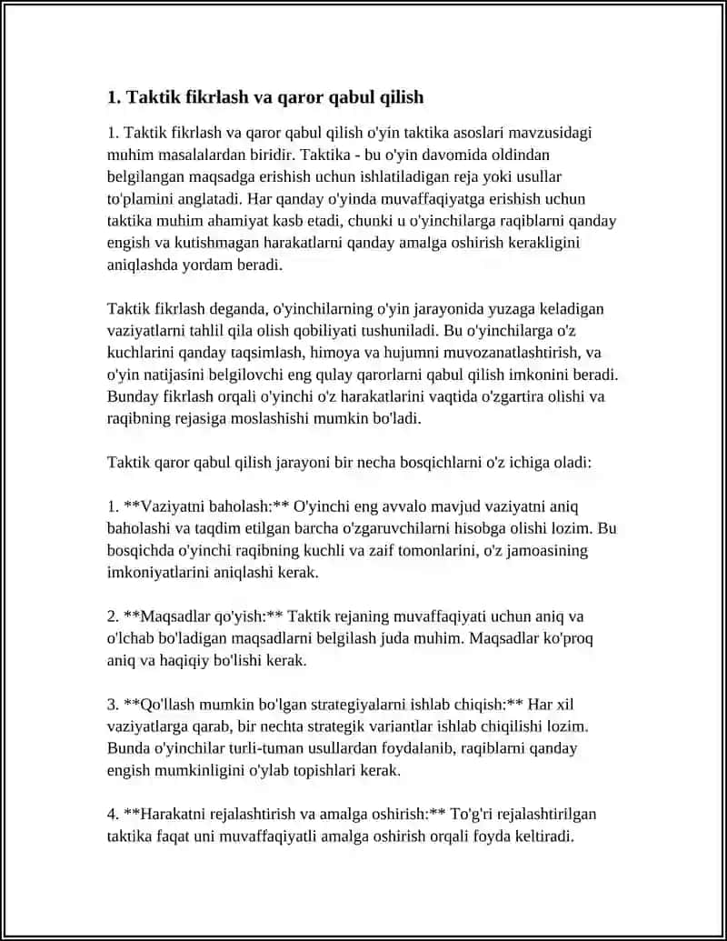 O'YIN TAKTIKA ASOSLARI 3