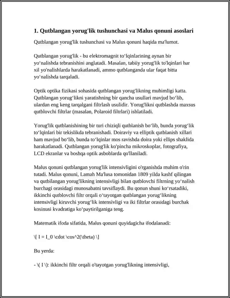 QUTBLANGAN YORUGLIK MALYUS QONUNI 3