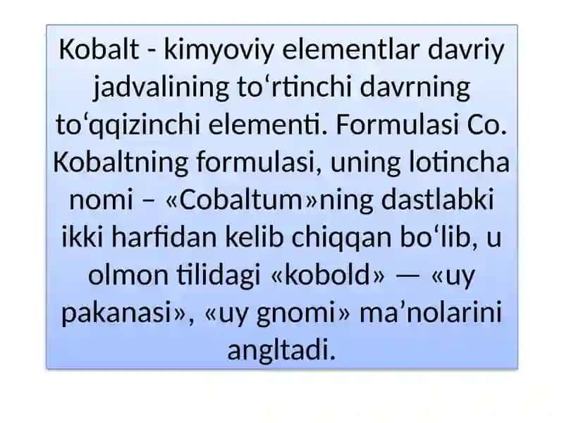 IX Guruh Elementini Olinishi 3
