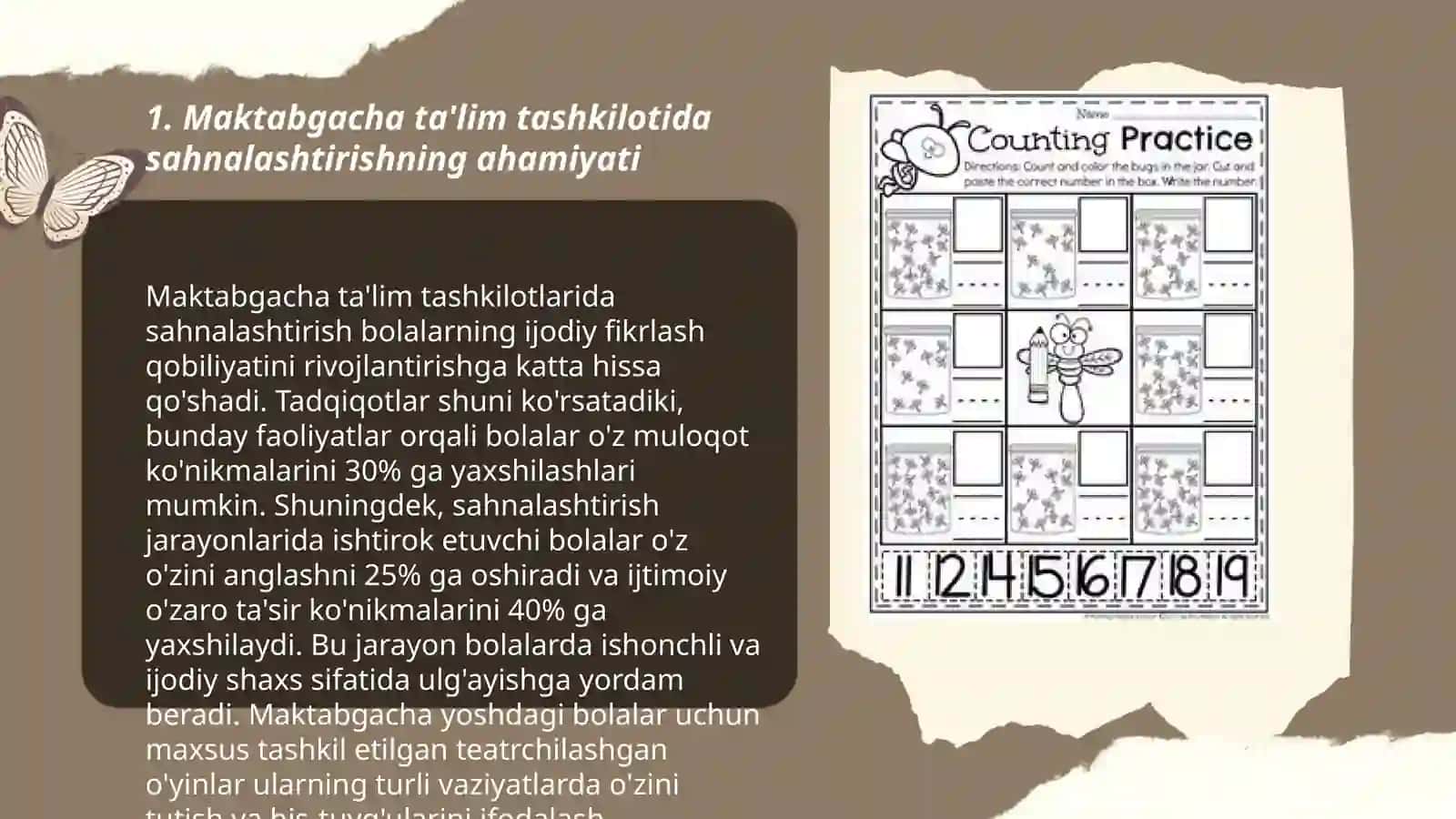 Maktabgacha ta'lim tashkilotida sahnalashtirish faoliyatining asosiy maqsadi 3