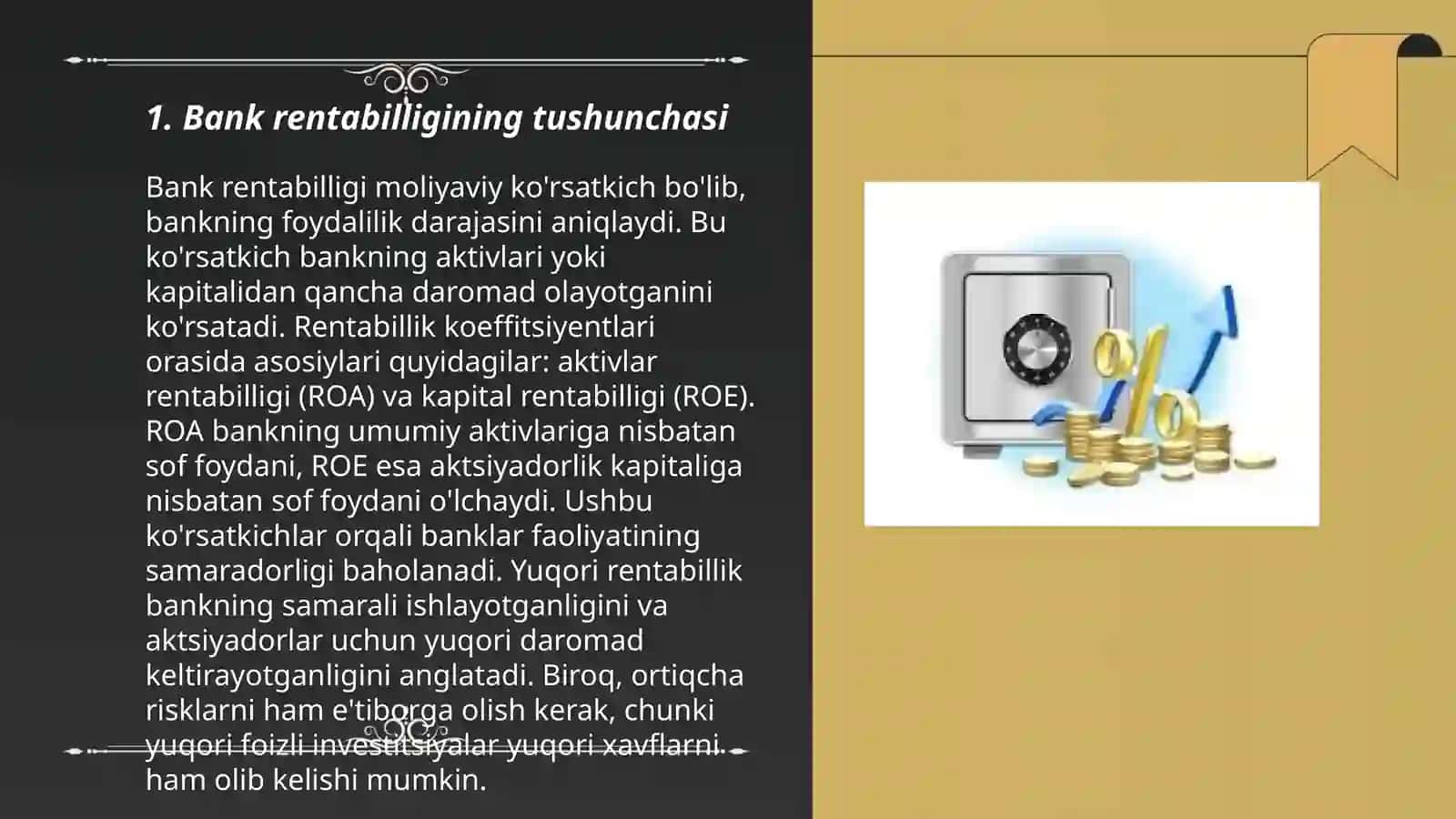 Bank rentabilligi va uning tahlili 3
