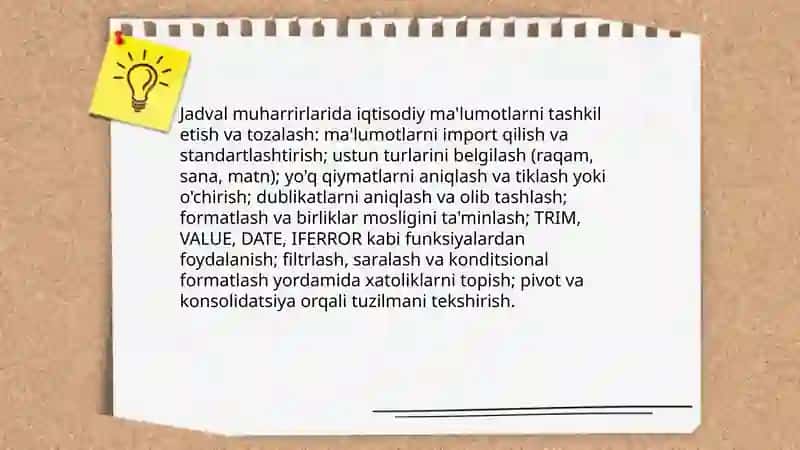 Jadval muharrirlaridan foydalanish 3