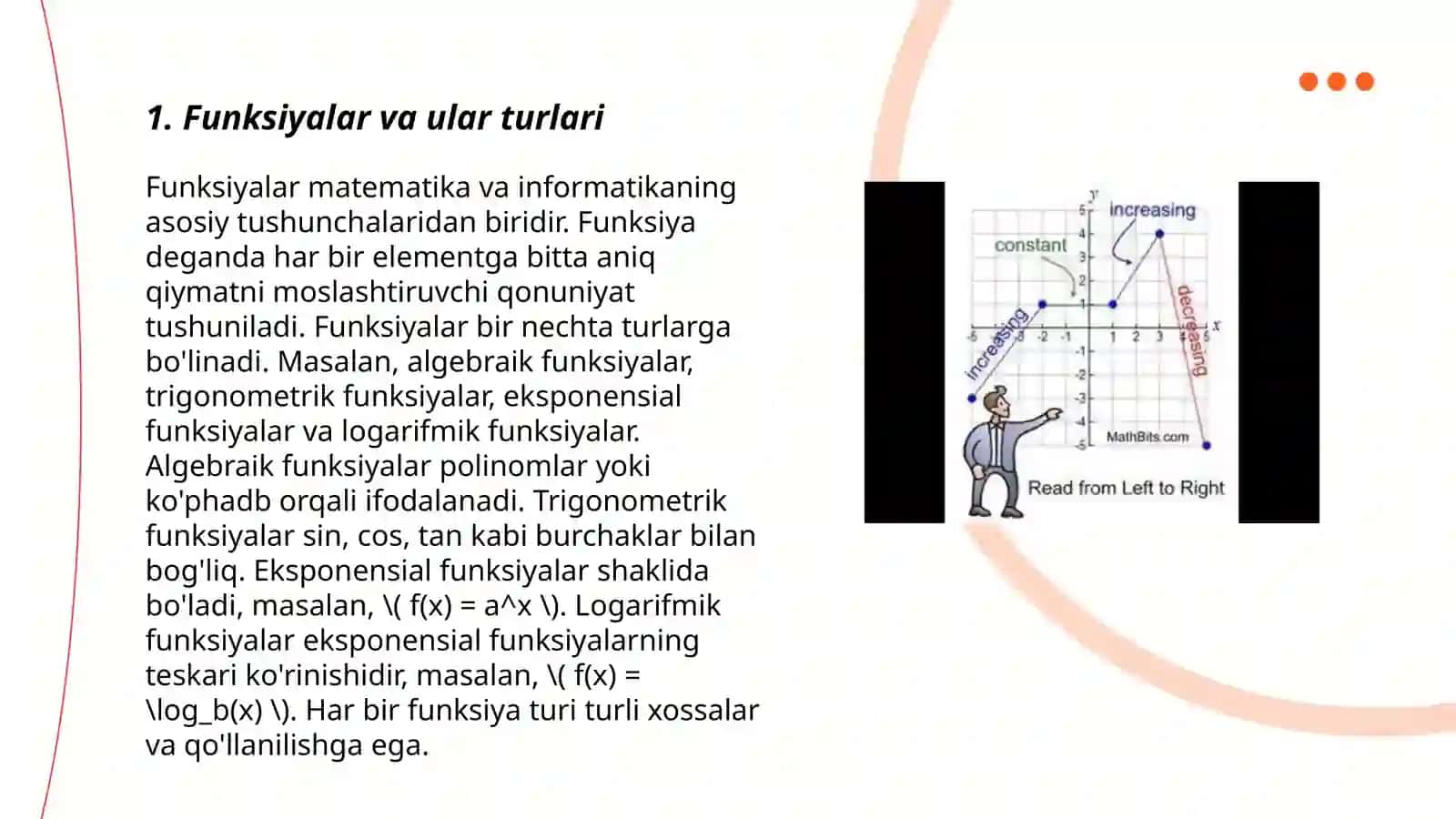 O’zgaruvchi miqdorlar matematikasi 3