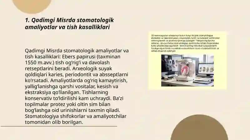 Stamatologiyaning rivojlanish tarixi 3