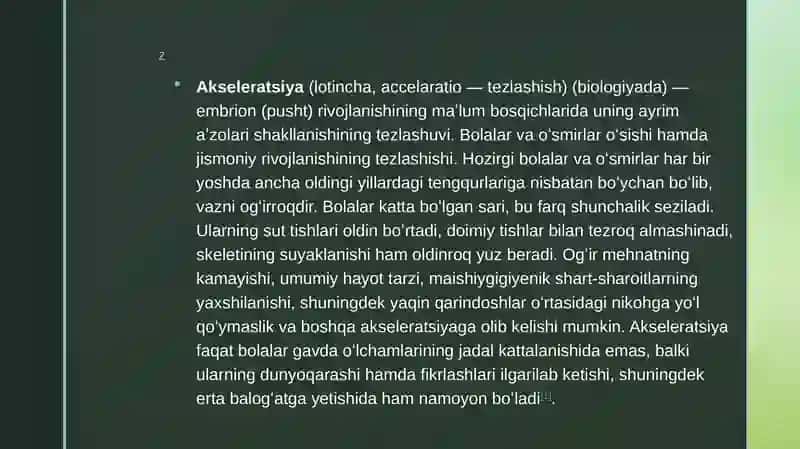 Akseleratsiya .  Giperaktiv bola 3