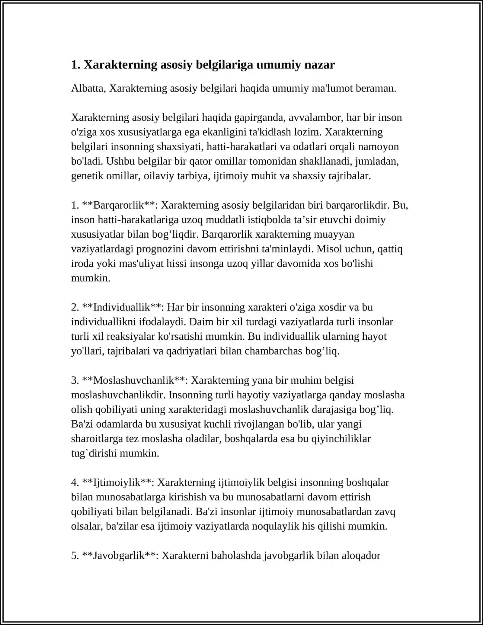 REFERAT "XARAKTER VA SHAXS" 3