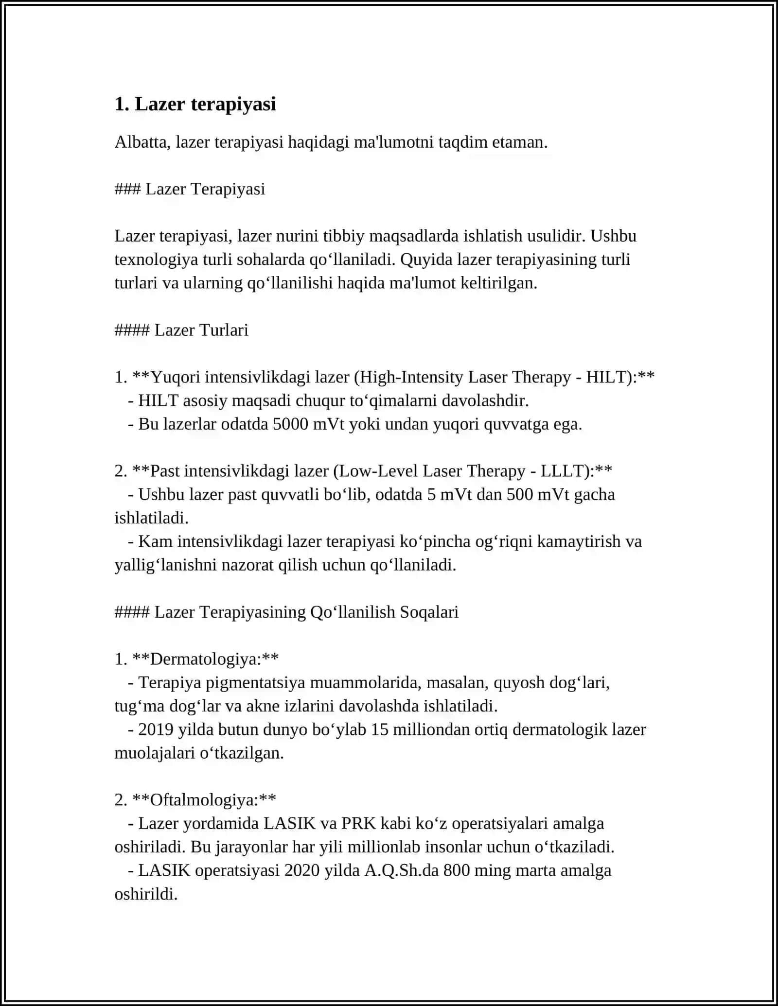LAZERNING TIBBIYOTDA QOʻLLANILISHI 3
