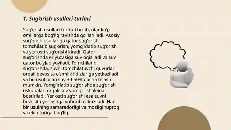 Sug‘orish usuli va texnikasini tanlash 3