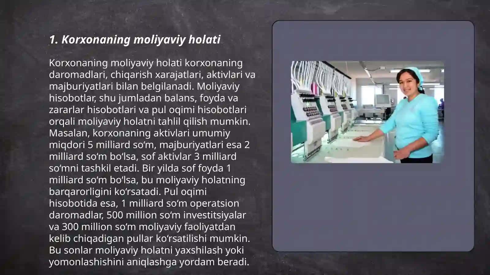 Korxonaning moliyaviy holati 3