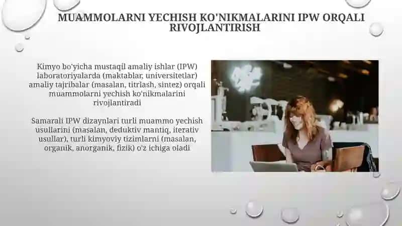 Kimyo bo‘yicha mustaqil bajaradigan amaliy ishlar 3