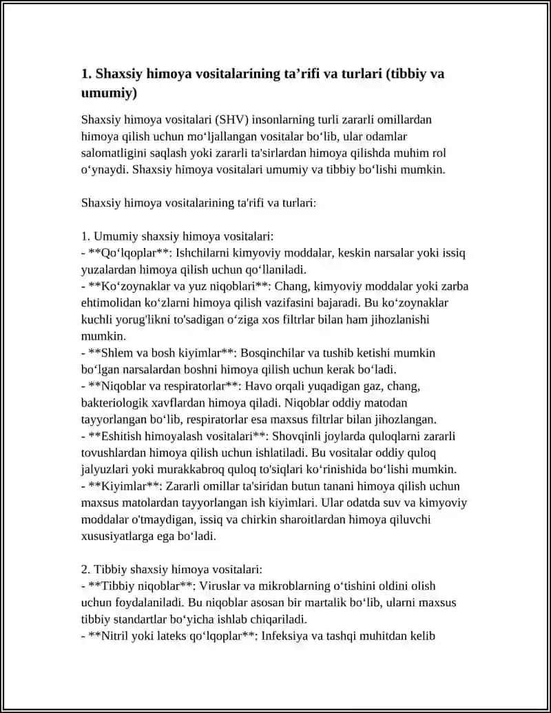Shaxsiy himoya vositalari 3