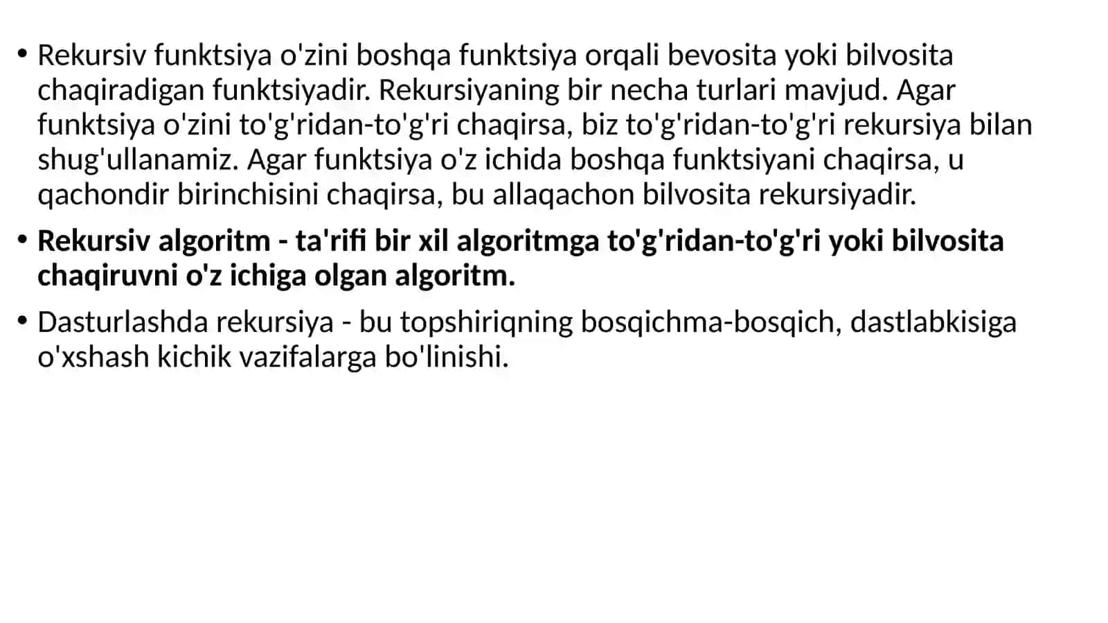 Rekursiv hisoblash algoritmlari 3