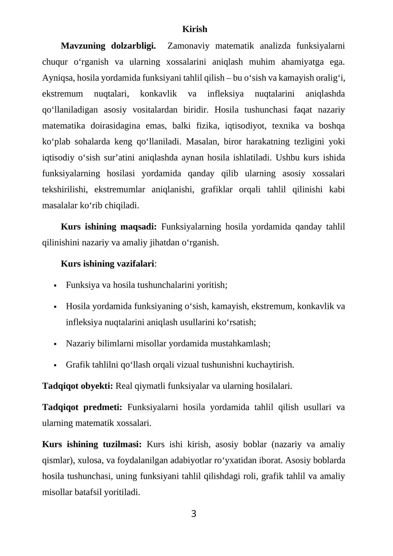 Funksiyalarni hosila yordamida tekshirish 3